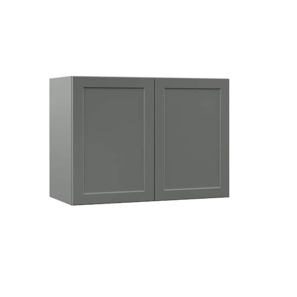 Hampton Bay Designer Series Melvern Storm Gray Shaker Assembled Wall Kitchen Cabinet (33 in. x 24 in. x 15 in.)