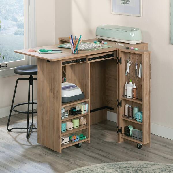 SAUDER Khaki Pine Finish 36 in. Storage Cabinet with Adjustable