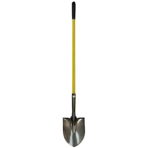 36.5 in. Classic Fiberglass Handle with Round Point Heavy-Duty Steel Shovel and Cushion Grip