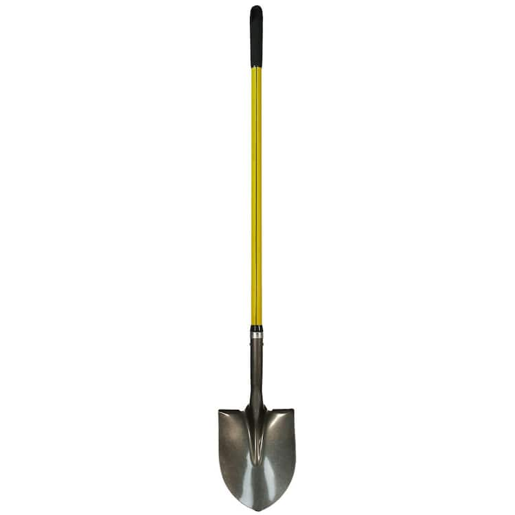 Nupla 36.5 in. Classic Fiberglass Handle with Round Point Heavy-Duty Steel Shovel and Cushion Grip