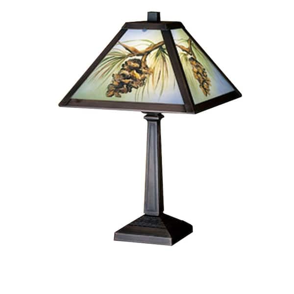 Illumine 1 Light Northwoods Pinecone Hand Painted Accent Lamp