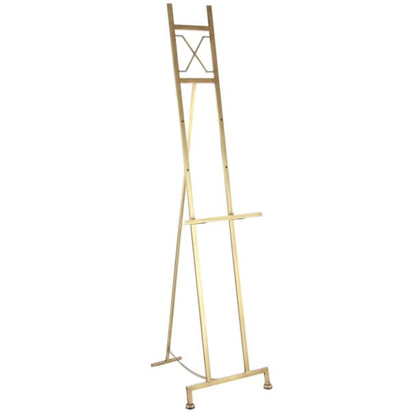Litton Lane Gold Metal Tall Adjustable Minimalistic Display Stand Floor 3  Tier Geometric Easel with Chain Support 044795 - The Home Depot