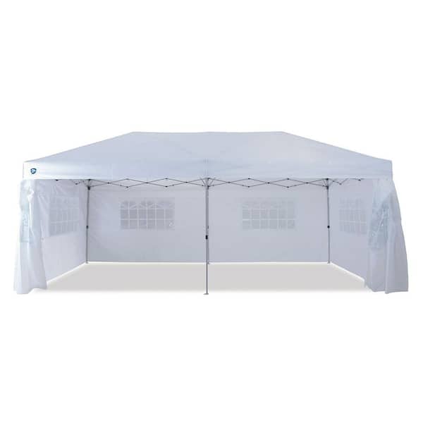 Z-SHADE 20 ft. x 10 ft. White Instant Pop Up Event Canopy Tent