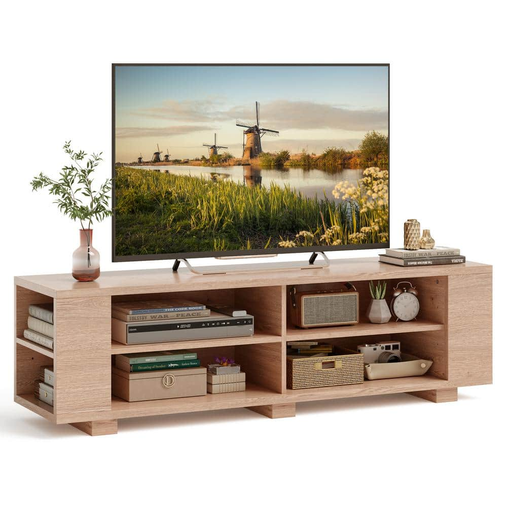 HONEY JOY TV Stand for 65 in. TVs Modern Entertainment Center with 8 Open  Shelves and 4 Cable Holes MDF TV Console Table TOPB006660 - The Home Depot