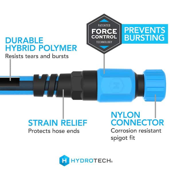 25 ft. x 5/8 in. Hybrid Polymer Rubber Super-Lite Garden Hose - Force Control Technology, Lightweight, Anti-Kink Hose