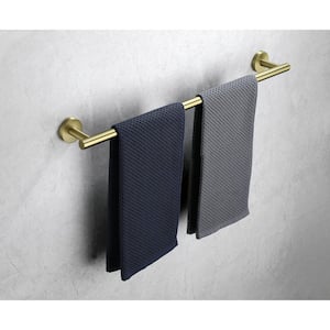Bathroom 24 in. Wall Mounted Towel Bar Towel Holder in Stainless Steel Brushed Gold