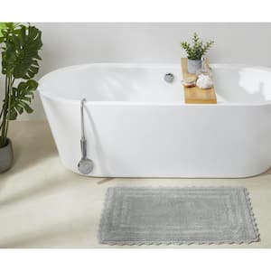 Lilly Crochet Collection 21 in. x 34 in. Gray 100% Cotton Rectangle Bath Rug