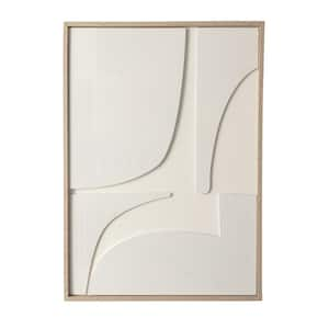 Framed White Modern Wall Art, 27.5 in. x 19.75 in.