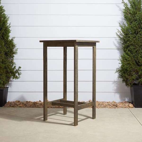 Afoxsos Outdoor Patio Hand-Scraped Square Wood Bar Table