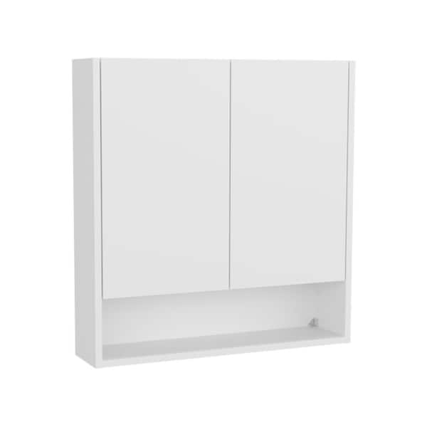 24.8 in. W x 25.8 in. H Rectangular White MDF Surface Mount Medicine Cabinet without Mirror