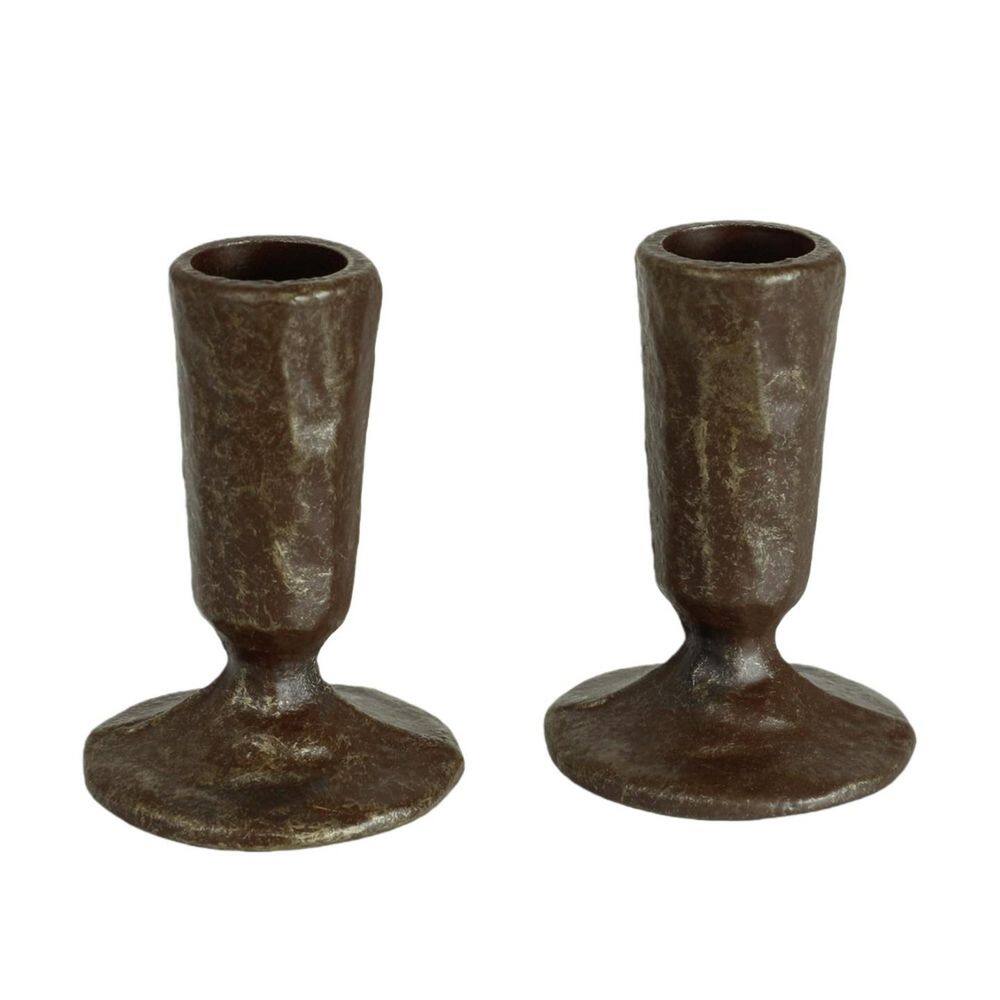 Antique Black and Gold Metal Taper Candle Holders-Set of 2 Elegant ...