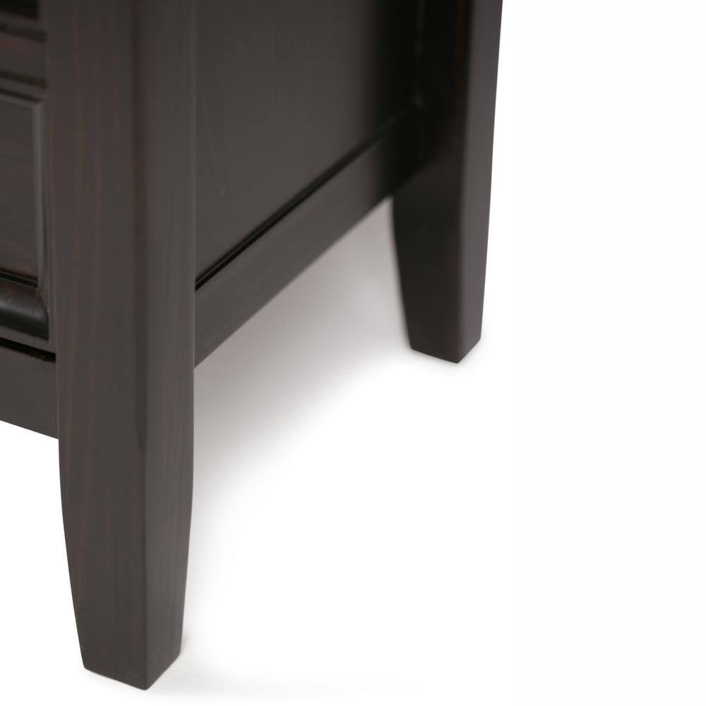 Hickory Brown Solid Wood Console Table with Storage Drawers