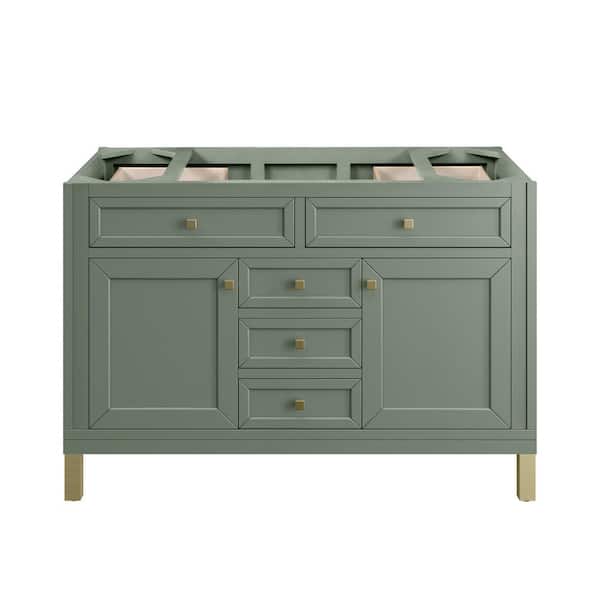 James Martin Vanities Chicago 48.0 in. W x 23.5 in. D x 32.8 in. H Single Bath Vanity Cabinet without Top in Smokey Celadon