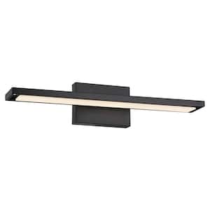 Parallel 24 in. 1-Light Black LED Vanity Light Bar with Frosted Acrylic Diffuser