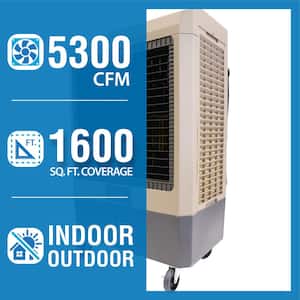 5,300 CFM 3-Speed Portable Evaporative Cooler (Swamp Cooler) for 1,600 sq. ft.