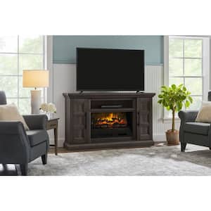 Chelsea 62 in. Freestanding Electric Fireplace TV Stand in Dark Brown Ash