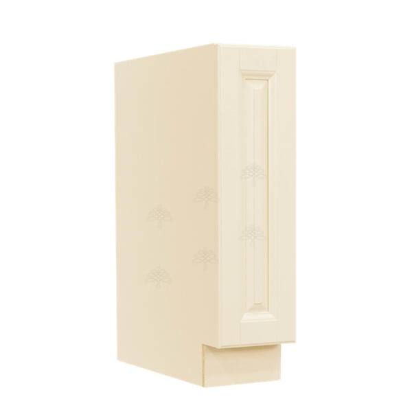 LIFEART CABINETRY Oxford Assembled 6 in. x 34.5 in. x 24 in. Base Spice Drawer Cabinet with Raised-Panel Door Style in Creamy White