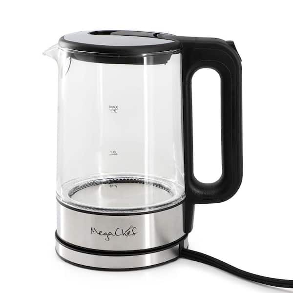 7 Cups Glass Electric Tea Kettle Silver