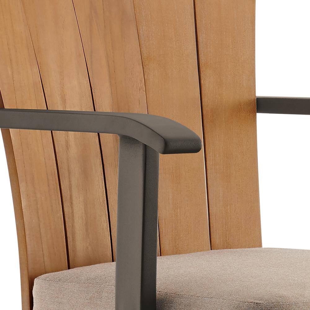 Hazel Teak and Aluminum Outdoor Swivel Chair with Cushion