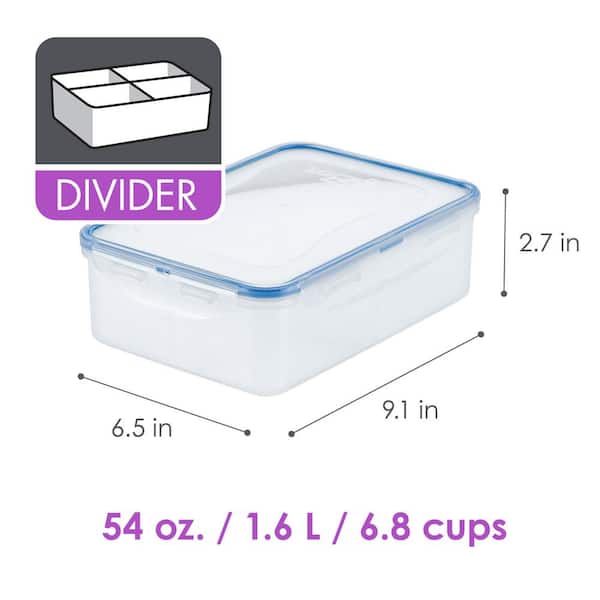 LocknLock Storage Divided 2-Piece Rectangular Food Storage Containers, 54.1  oz., Set 09209 - The Home Depot