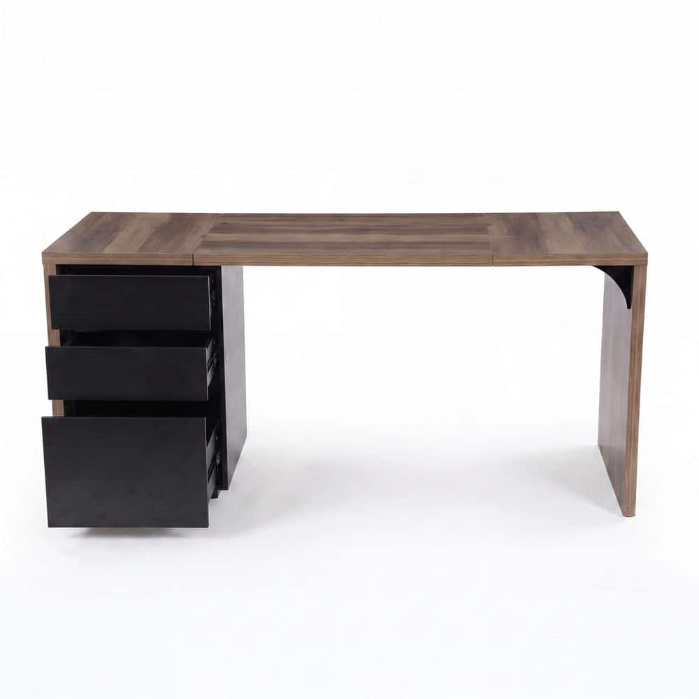 Kearsten 35.83 in. H x 78.74 in. L Rectangle Counter Height Bar Table with 3-Tier Stoarage Drawers and RGB LED Lights