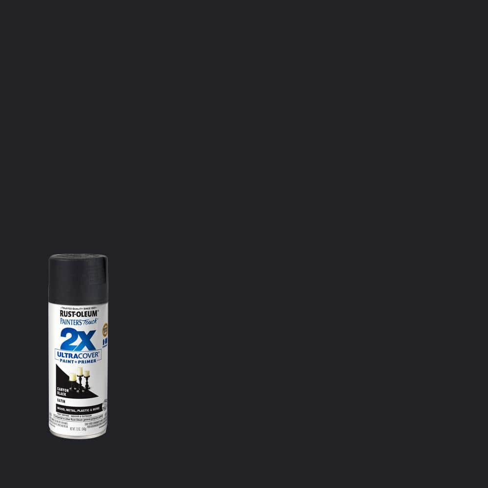 Rust-Oleum Painter's Touch 2X 12 oz. Satin Canyon Black General Purpose Spray  Paint 346951 - The Home Depot