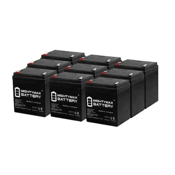 MIGHTY MAX BATTERY 12V 5AH SLA Replacement Battery for APC SmartUPS SURTA3000XL - 9 Pack