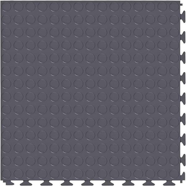 Nitro Coin Fle x PVC Garage Floor Tiles, Dark Gray, 20.5 in. x 20.5 in., 177 in. Thick, 8-Pack, 23.35 sq. ft.