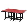 Wildridge Heritage cardinal red and black HDPE plastic outdoor dining table.