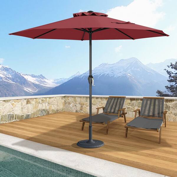crank handle patio umbrella Tangkula 9 ft with Handle, Coffee This stylish and practical outdoor umbrella is perfect for family gatherings Liviza 8.2 ft. Metal Patio