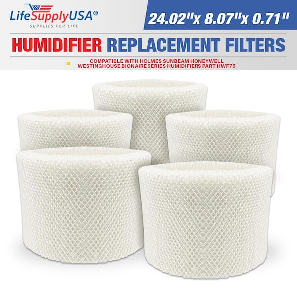 LifeSupplyUSA Replacement Filter D Fits Holmes, Sunbeam, Honeywell, Westinghouse, Bionaire W & BCM Humidifiers and More (5-Pack)