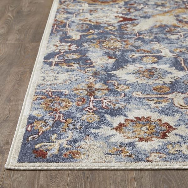 Alsbrooke Amibell Blue 7 ft. 10 in. x 9 ft. 10 in. Tribal Polypropylene Area Rug