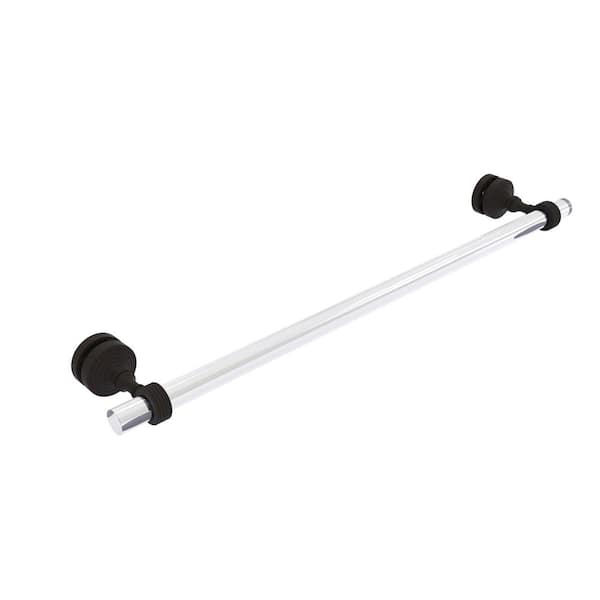 Allied Brass Pacific Grove Collection 24 in. Over-the-Door Single Towel Bar in Oil RuSMed Bronze with Groovy Accents
