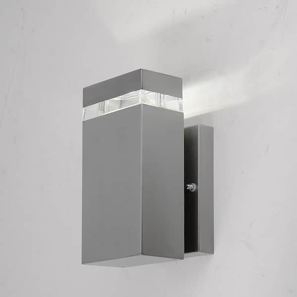 Mediterraneo Vilna 6.1 in. Aluminum LED Small Outdoor Wall Lantern Sconce 1-Pack