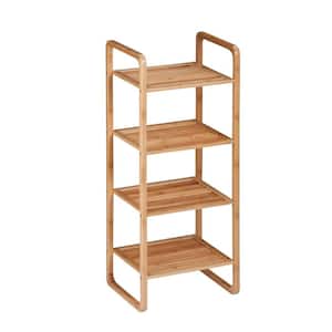 Bamboo 4-Tier Wood Shelving Unit (15 in. W x 36 in. H x 12 in. D)
