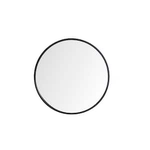 32 in. W x 32 in. H Aluminum Round Circular Framed for Wall Decorative Bathroom Vanity Mirror in Black