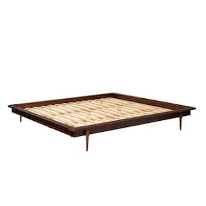 Walnut King Solid Wood Platform Spindle Bed