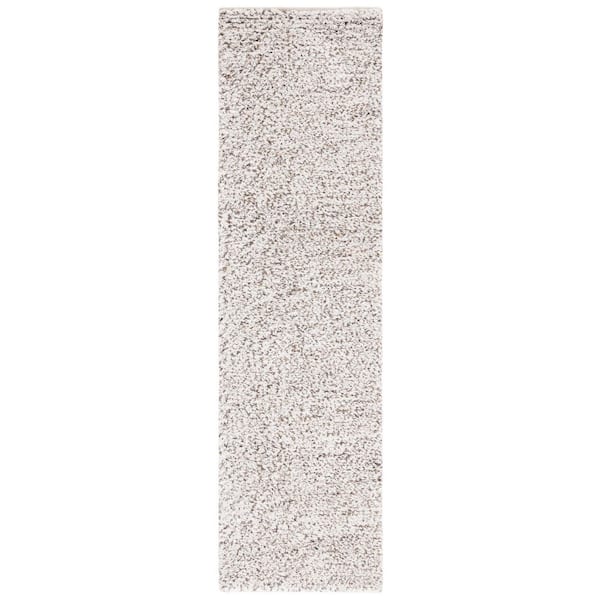 Berber 2 ft. x 8 ft. Ivory/Brown Abstract Speckled Runner Rug