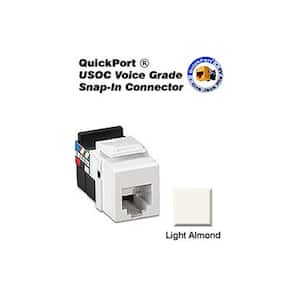 QuickPort 8P8C Voice Grade Connector, Light Almond