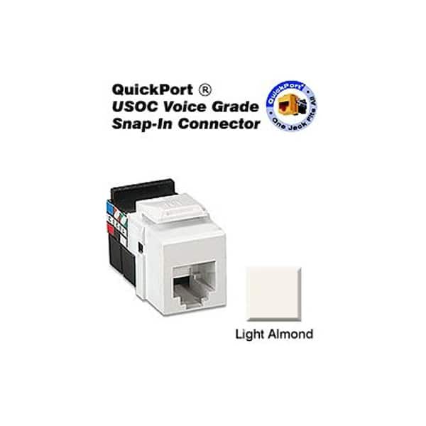 Leviton QuickPort 8P8C Voice Grade Connector, Light Almond