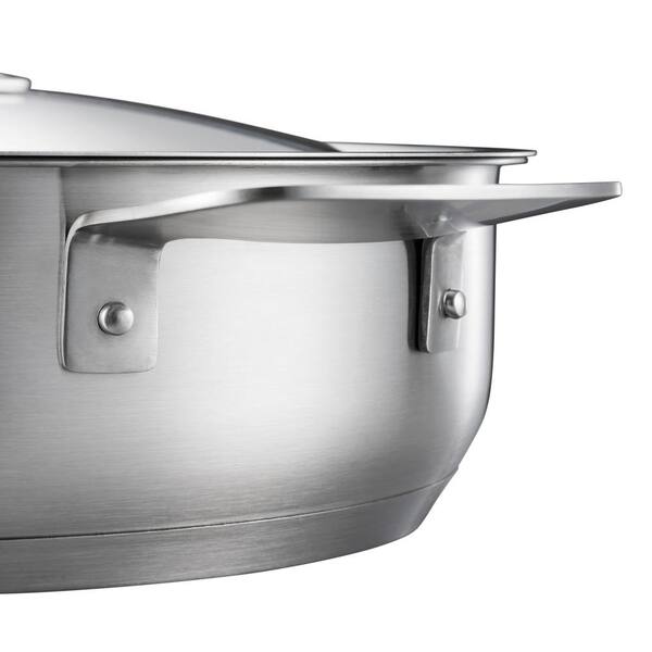 Fiskars All Steel 9.45 in. Stainless Steel Frying Pan, Silver