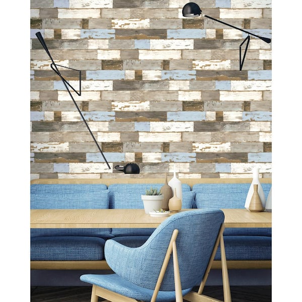 Colorful Shiplap Vinyl Peel & Stick Wallpaper Roll (Covers 30.75 Sq. Ft.)