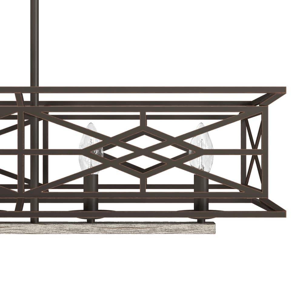 Langwood Onyx Bengal 6-Light Vintage Linear Chandelier
