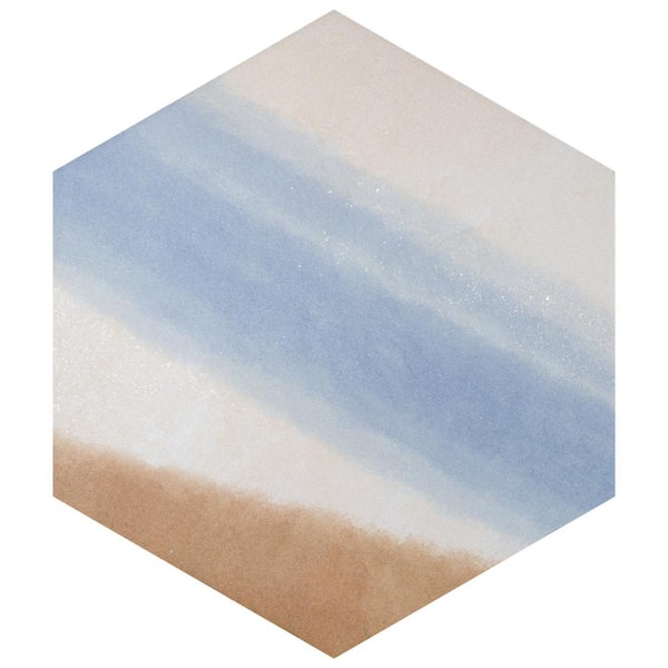 Merola Tile Zahara Hex Deco Mix 8-5/8 in. x 9-7/8 in. Porcelain Floor and Wall Take Home Tile Sample