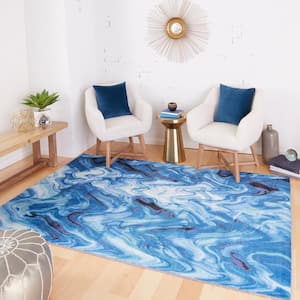 Wavelength Water 8 ft. x 10 ft. Abstract Area Rug
