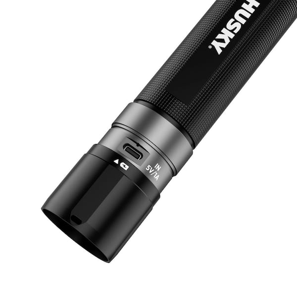 Husky 5000 Lumens Dual Power LED Rechargeable Focusing Flashlight with  Rechargeable Battery and USB-C Cable Included HSKY5000DPFL - The Home Depot
