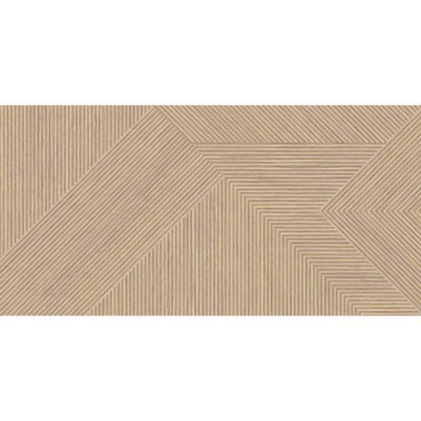 Spanish Nook Beige 24 in. x 48 in. Matte 3D Ribbed Wood Look Porcelain Large Format Wall Tile (15.39 sq. ft./Case)