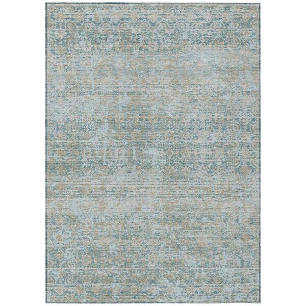 Chantille Machine Washable Indoor/Outdoor Abstract ACN2931 Teal 3 ft. x 5 ft. Area Rug