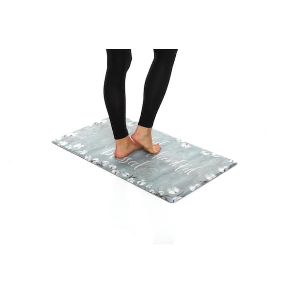 J&V Textiles Grateful Thankful Bless 19.6 in. x 55 in. Anti-Fatigue Kitchen Runner Mat