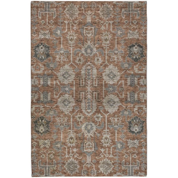 Dream Shag Premium Machine Washable Abstract ADS697 Paprika 3 ft. x 5 ft. Area Rug
